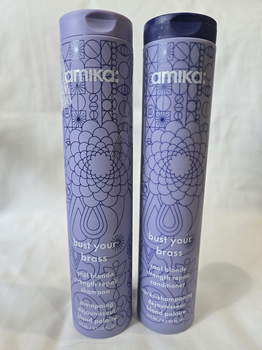 amika Bust Your Brass Cool Blonde Purple Shampoo & Conditioner Duo